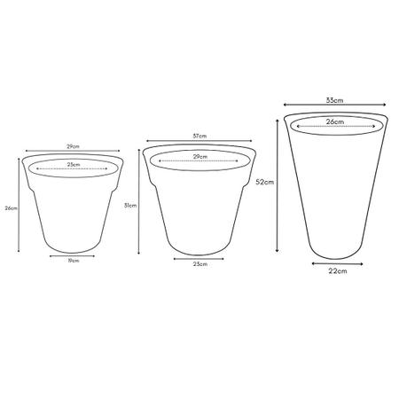 Imagem de Kit de Vasos Decorativos Lisos para Plantas Casa e Jardim