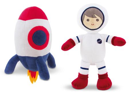 Imagem de Kit Decoração Espacial Astronauta E Foguete De Pelúcia