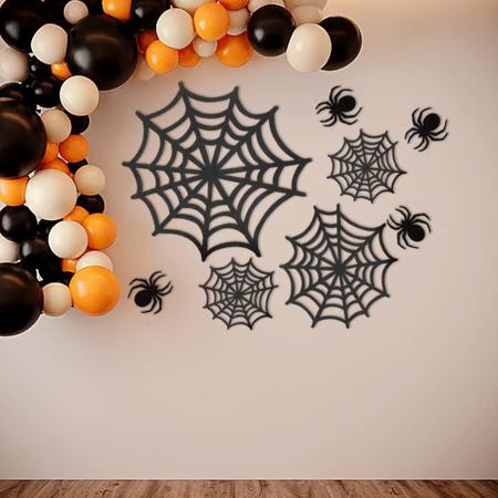Imagem de Kit Decoração Festa Halloween Enfeite Teia de Aranha 24 Und