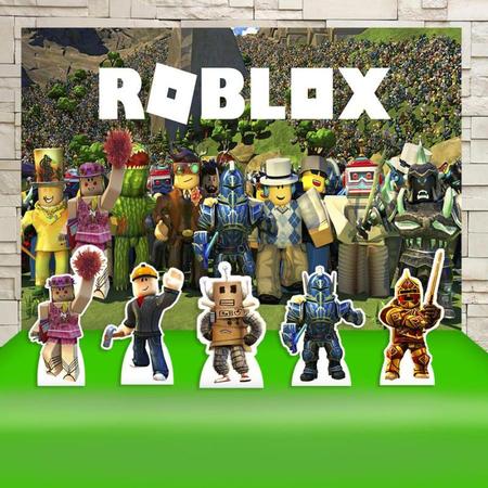 Festa Aniversário Roblox Decoração cenários Kit Ouro