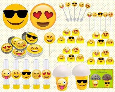 Imagem de Kit Decorativo Infantil Emoji 265 Peças (30 pessoas)