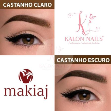 Imagem de Kit designer sobrancelha profissional completo henna makiaj paquimetro escovinha dappen Kit renna