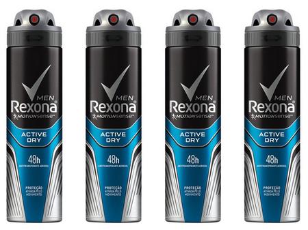 Kit 5 Unidades Desodorante Aerosol Rexona Men Active Dry 150ml