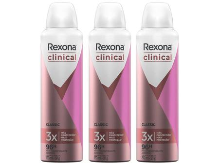 Antitranspirante Aerosol Rexona Clinical Classic 150ml (A embalagem pode  variar)