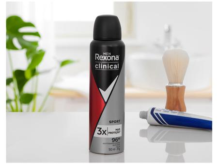 Kit 3 Unidades Desodorante Aerosol Rexona Men Clinical Sport 150ml