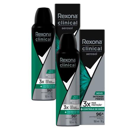 Imagem de Kit Desodorante Rexona Clinical Men Aerosol Intense Fresh 150ml