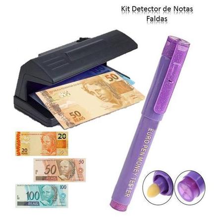 Imagem de Kit Detector ador Nota Falsa Dinheiro Luz Ultravioleta
