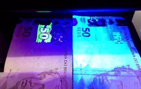 Imagem de kit Detector de Dinheiro Falso Nota Falsa + Caneta Identificadora de Dinheiro falso Luz Negra