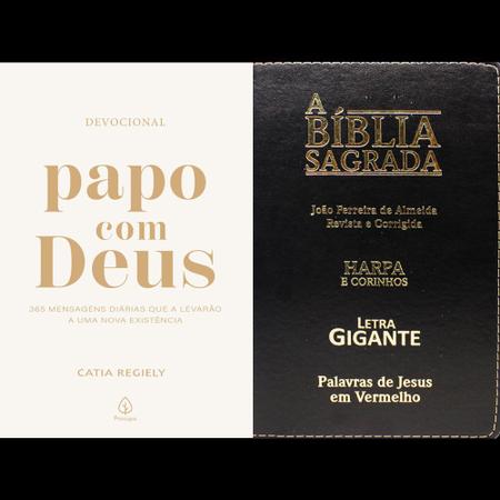 Imagem de Kit Devocional: Papo com Deus (365 mensagens diárias) + Bíblia Sagrada ARC com Letra Gigante - Principis