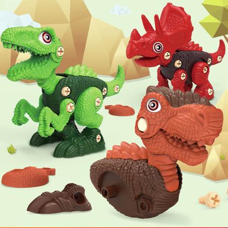 Kit Dino Robô Dinossauro de Montar com Chave 3 em 1 Toyng