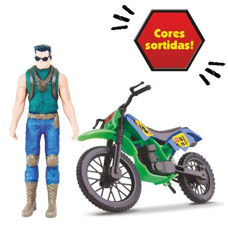 Kit Dinossauro Boneco e Moto de Brinquedo - Tem Tem Digital