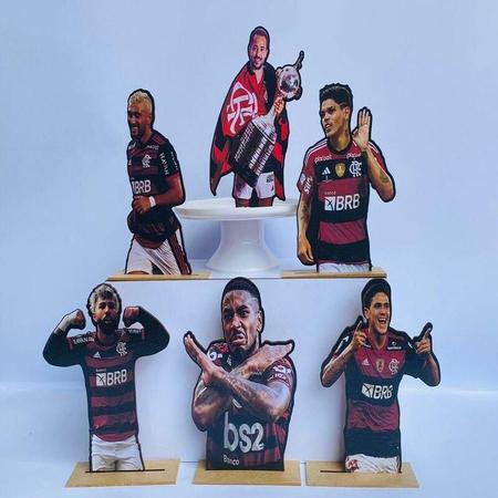 Imagem de Kit Display De Mesa 6 Peças Festa Jogadores Do Flamengo Mdf