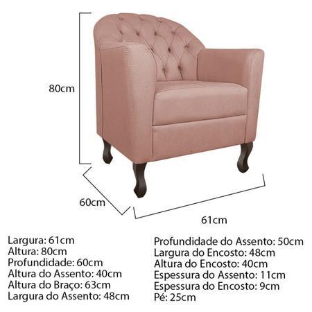 Imagem de Kit Diva Recamier Diana 160cm Lado Direito e 02 Poltronas Julia Suede - ADJ Decor