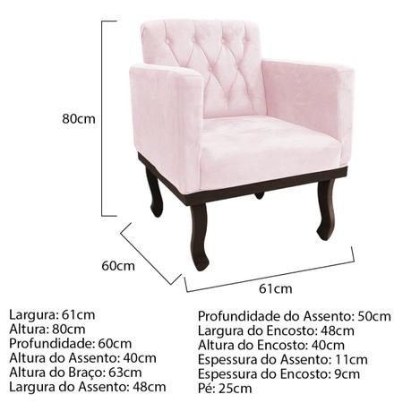 Imagem de Kit Diva Recamier Diana 160cm Lado Esquerdo e 01 Poltrona Classic Corano - ADJ Decor