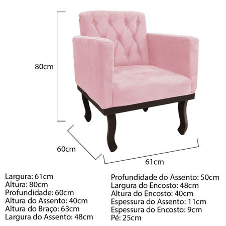 Imagem de Kit Diva Recamier Diana 185cm Lado Direito e 01 Poltrona Classic Suede - ADJ Decor