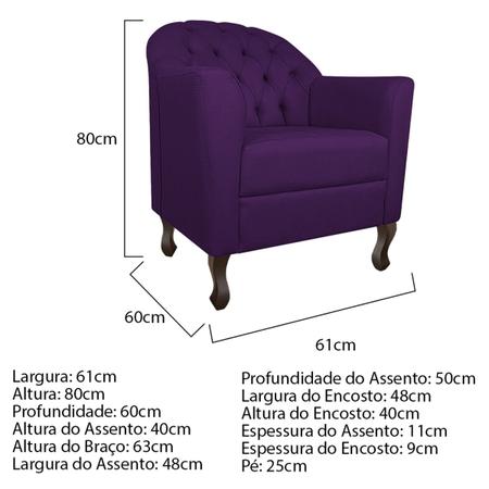 Imagem de Kit Diva Recamier Diana 185cm Lado Esquerdo e 02 Poltronas Julia Suede - ADJ Decor