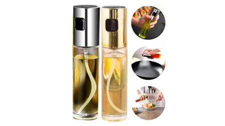 Imagem de Kit Dourado 2 Spray Azeite Vinagre Shoyu Borrifador Pulverizador Galheteiro Frasco Culinário Design Elegante Saudável