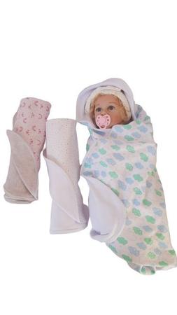 Imagem de Kit duas Mantas Suedine e toalha banho bebê.
