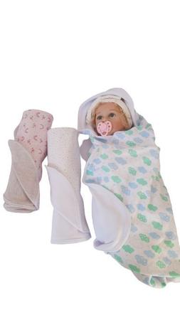 Imagem de Kit duas Mantas Suedine e toalha banho bebê.