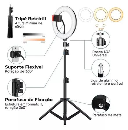 Imagem de Kit Duas Ring Light Lapela Bluetooth Profissional Gravação Fotografia Produção