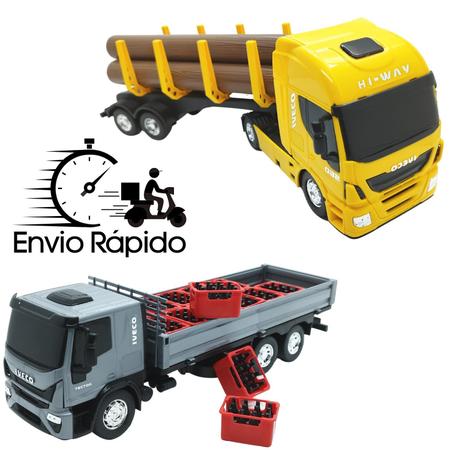 Caminhao Iveco HI-Way com Toras de Madeira - USUAL BRINQUEDOS