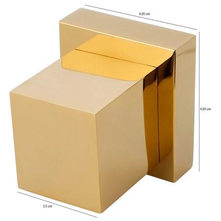 Imagem de Kit Ducha Chuveiro Slim Prizi Quadrado 20x20cm Inox 304 Dourada com Braço e Desviador + Acabamento de Registro para Chuveiro Dourado  Prizi