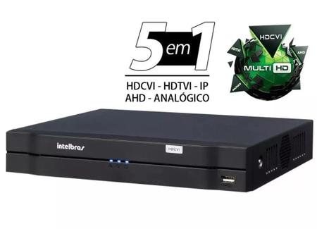 Imagem de Kit DVR Intelbras 8 canais H.265 1TB 5 câmeras Full HD 20m