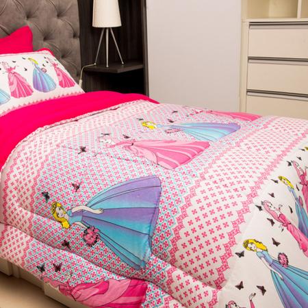 Imagem de Kit Edredom Mini Cama Infantil Menina Kids + Jogo De Lençol