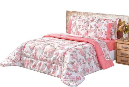 Imagem de Kit edredom queen 3 peças dupla face 240cm x 220cm deixe sua cama elegante luxo 