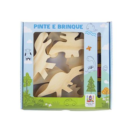 Kit Educativo Dinossauros em Madeira para Colorir - ENGENHA KIDS