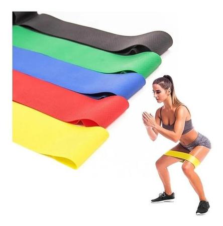 Imagem de Kit Elásticos 5 Tensões Academia Treino Exercício No Seu Lar