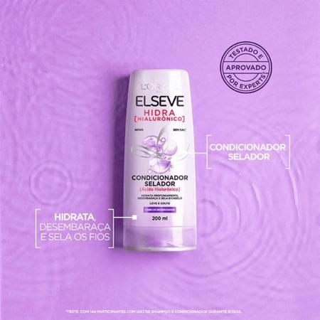 Imagem de Kit Elseve Hidra Hialurônico Shampoo E Condicionador 200ml Hidratação Profunda
