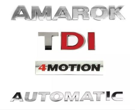 Imagem de Kit Emblema Tampa Traseira Amarok + Tdi + 4motion Automatic