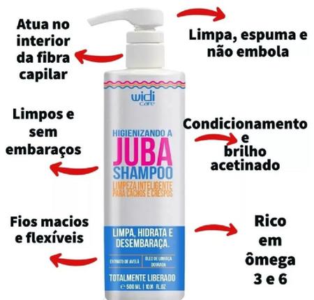 Imagem de Kit Encaracolando, Shampoo, Condicionador, Geleia, Mousse, Masc. Hidro Nutritiva Juba Widi