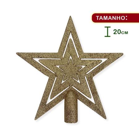 Imagem de Kit Enfeites Natal Bolas Estrela Vermelho/Dourado 40uni