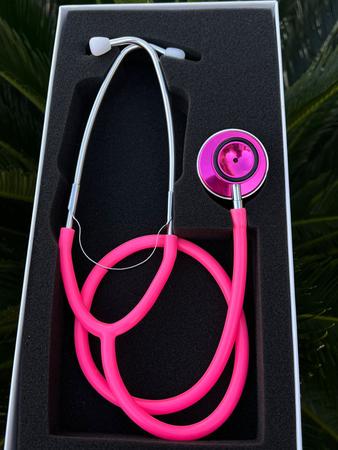 Imagem de Kit Enfermagem Acadêmico Rosa Chiclé Esteto Esfigmo Com Bolsa Premium Bioland