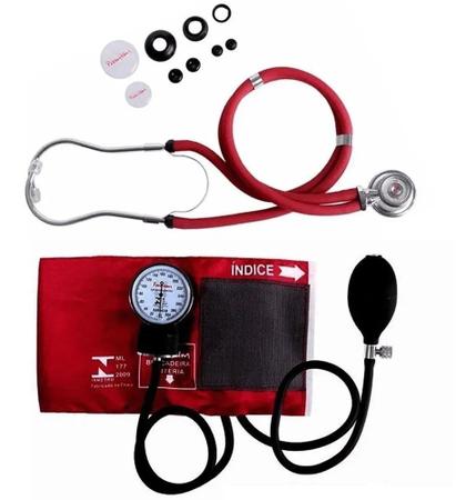Imagem de Kit Enfermagem Com Esfigmomanômetro + Estetoscopio Duplo Rappaport Premium