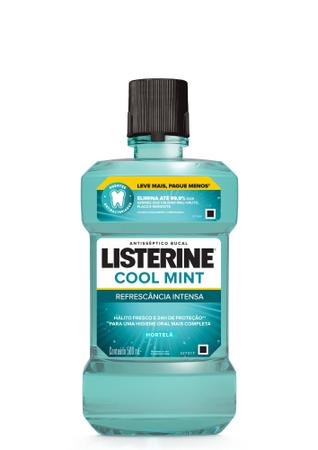 Imagem de Kit Enxaguante Bucal Listerine Cool Mint Leve 500ml e Pague 350ml + Fio Dental J&J Reach Essencial Menta 100m 