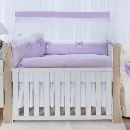 Imagem de Kit enxoval para berço bebê diva lilas menina luxo