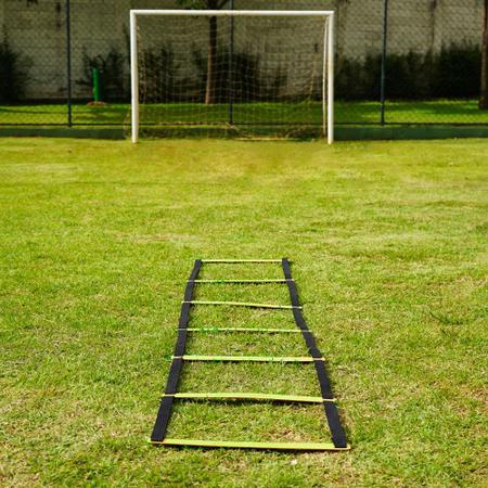 Imagem de Kit Escada Treino Futebol Agilidade Fucional 10 Chapeu Chines + 10 Cone Liso + 1 Escada + 1 Corda + 1 Mochila Treino Em Casa Corrida Habilidade