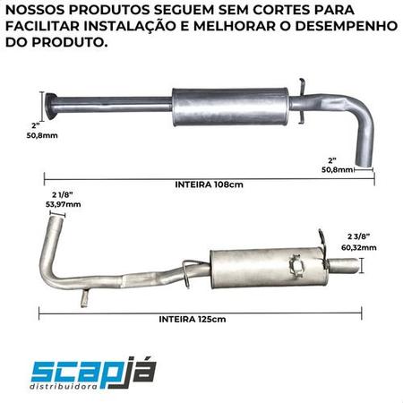 Imagem de Kit Escapamento Abafador + Esportivo Gol 1.0 16v 2001 A 2003