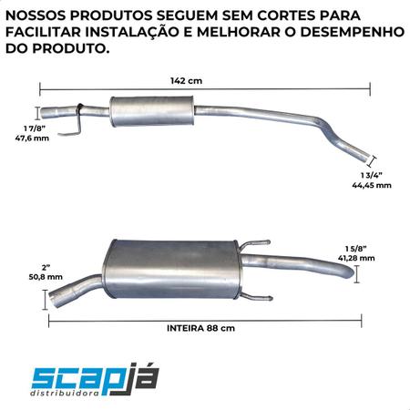 Kit Escapamento Tubo Silencioso Corsa Classic 1.0 2015