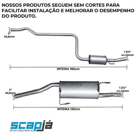 Imagem de Kit Escapamento Intermediário + Traseiro Courier 1.6 99 A 01