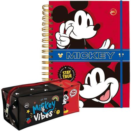 Imagem de Kit Escolar Caderno Smart E Estojo Zíper Mickey Mouse Disney