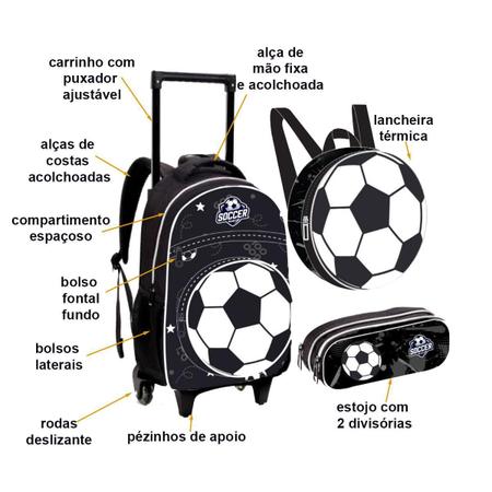 Imagem de Kit Escolar Futebol Jogo Carrinho Lancheira Estojo Ftck102