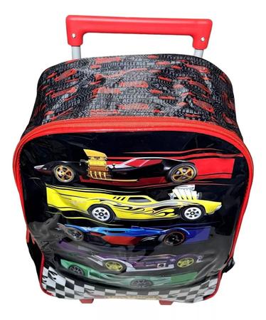 Imagem de Kit Escolar Hot Wheels : Mochila G de Rodinhas + Lancheira - Luxcel