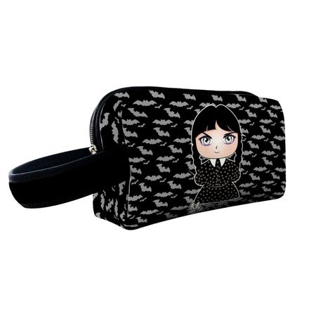Kit Escolar Infantil Mochila de Costas + Lancheira Térmica + Necessaire Plus + Squeeze de Alumínio ISOPRENE Menina Addams Imagem de Kit Escolar Infantil Mochila de Costas + Lancheira Térmica + Necessaire Plus + Squeeze de Alumínio ISOPRENE Menina Addams