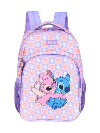 Imagem de Kit Escolar Lilo Stitch Mochila Costas Lancheir Estojo Azul