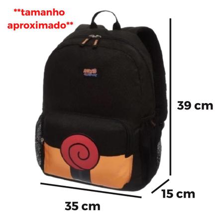 Kit mochila e estojo grande padrão escolar Naruto uzumaki hokage