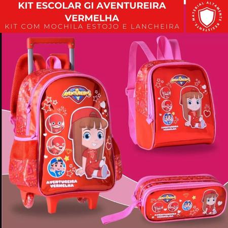 Kit Escolar Mochila + Lancheira + Estojo Roblox Vermelho - Criarte  Presentes - Mochila / Bolsa Escolar - Magazine Luiza